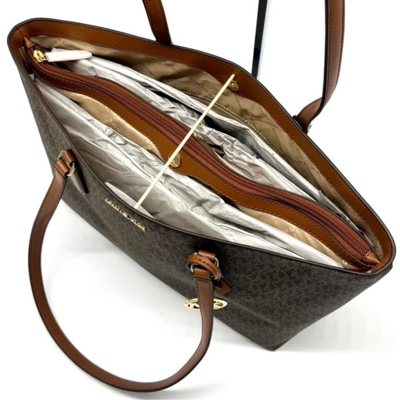 Michael Kors Sheila Large Logo Tote Bag & Matching Continental Wallet Brown - Picture 7 of 12